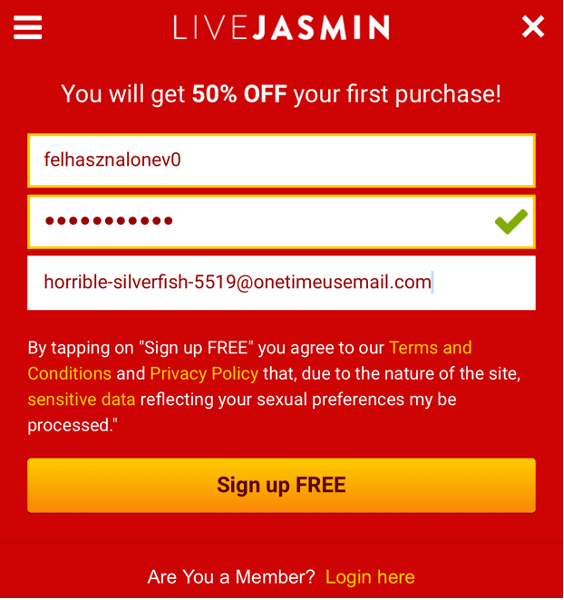 livejasmin sign up
